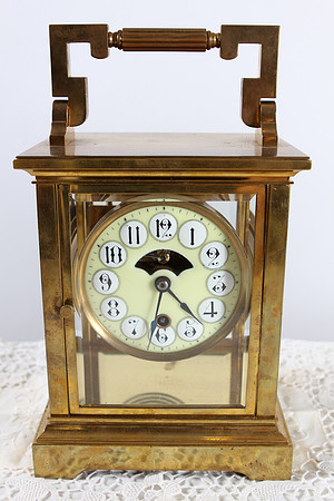 Giant Carriage Clock: Joseph Eastman Boston Clock Co. Dec. 28 1880.  Giant anglaise case Tandem Wind carriage clock